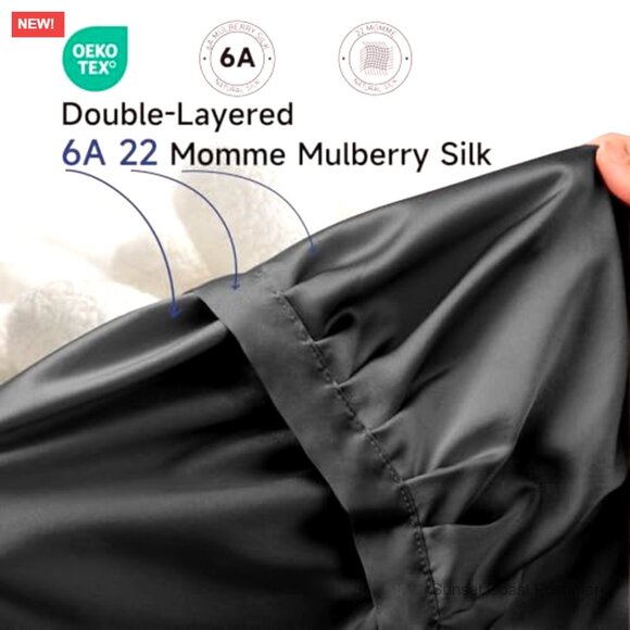 Silk Sleep Bonnet Adjustable Non-Slip Hair Wrap 22 Momme Mulberry Silk